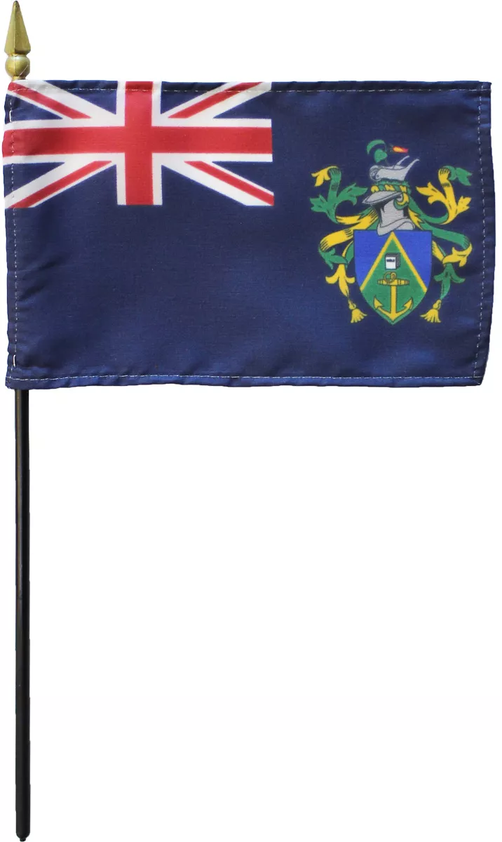 Pitcairn Islands - 4"X6" Stick Flag - 4" x 6"