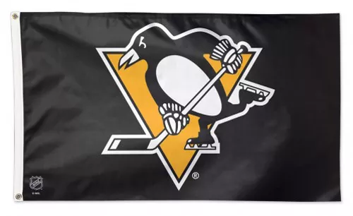 Pittsburgh Penguins - 3' x 5' NHL Polyester Flag - Medium Knit Polyester, 3' x 5', Without Fringe, Grommets, Dyed