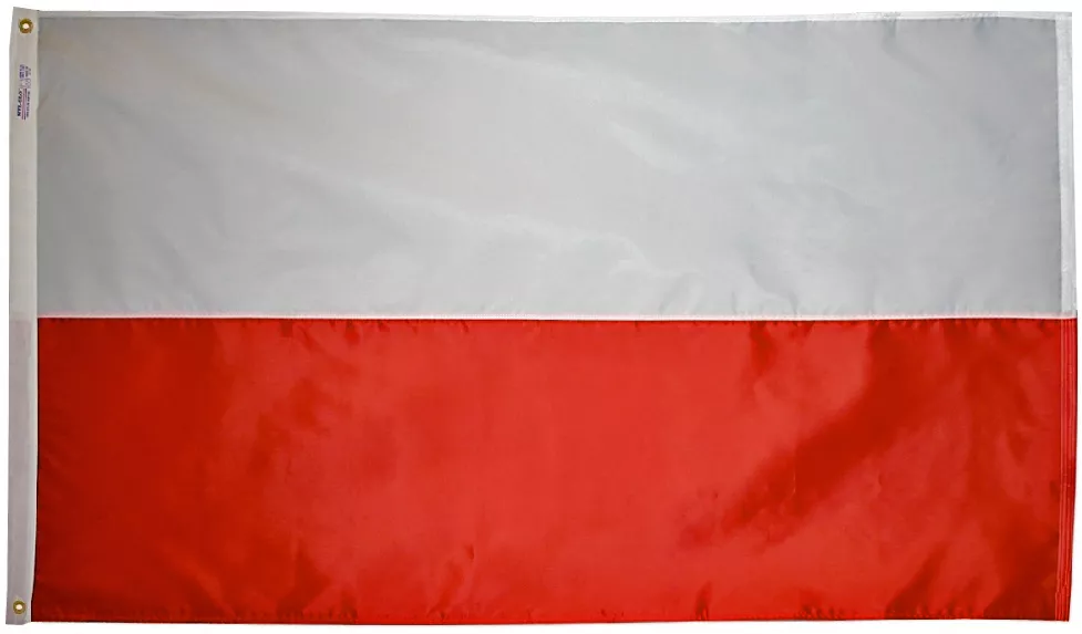 Poland - 2'X3' Nylon Flag (Plain) - Nylon, Without Fringe, Grommets