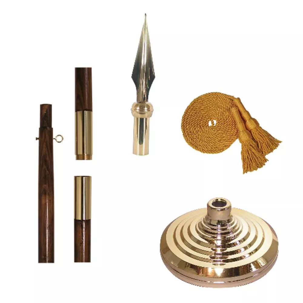 Utah (Beehive) - 7' Flag Presentation Set - With Fringe, Pole Hem