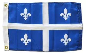 Quebec - 12"X18" Nylon Flag - Nylon, Without Fringe, Grommets, Dyed