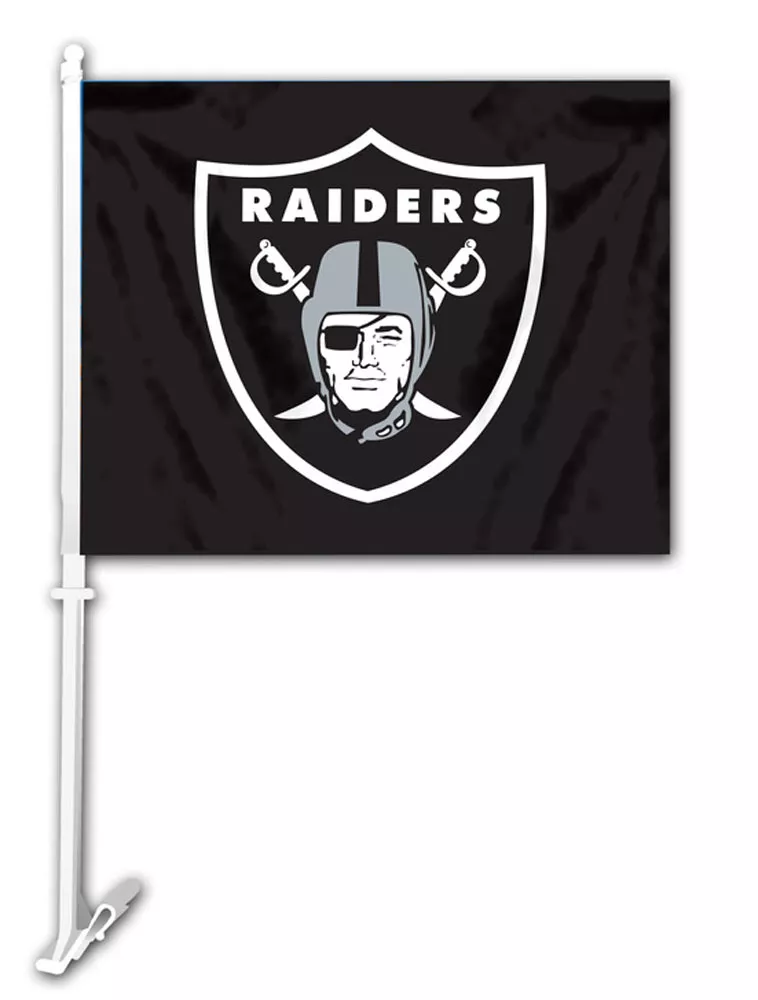 Las Vegas Raiders NFL Car Flag - 11.5" x 14.5", Without Fringe