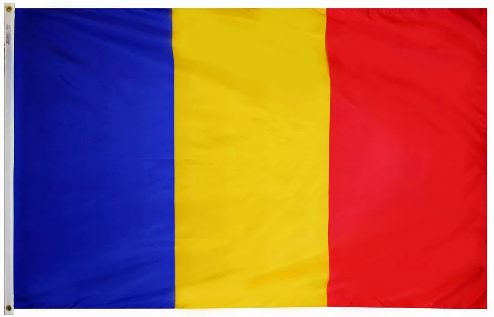 Romania - 2'X3' Nylon Flag - Nylon, Without Fringe, Grommets