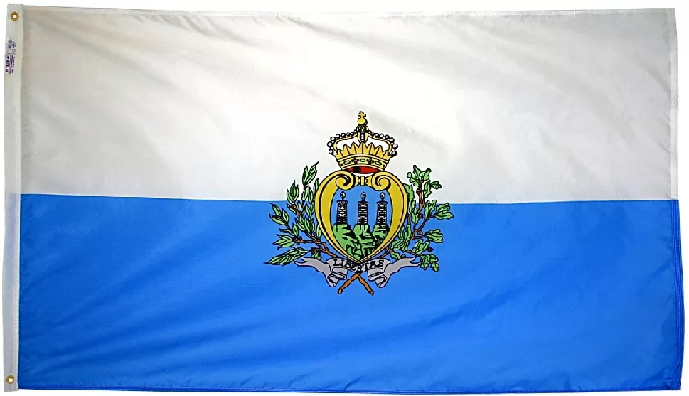 San Marino - 4'X6' Nylon Flag (State) - Nylon, Without Fringe, Grommets