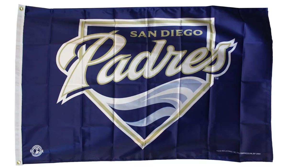 San Diego Padres - 3' x 5' MLB Polyester Flag - Medium Knit Polyester, 3' x 5', Without Fringe, Grommets, Dyed