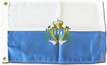 San Marino - 12"X18" Nylon Flag (State)  - Nylon, Without Fringe, Grommets