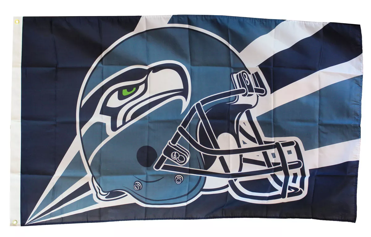 Seattle Seahawks - 3'X5' NFL Polyester Flag - Medium Knit Polyester, 3' x 5', Without Fringe, Grommets, Dyed