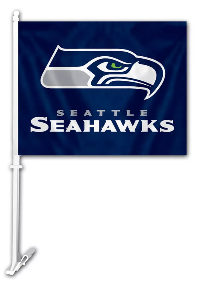 Seattle Seahawks NFL Car Flag - 11.5" x 14.5", Without Fringe