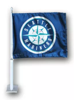 Seattle Mariners Car Flag - 11.5" x 14.5", Without Fringe