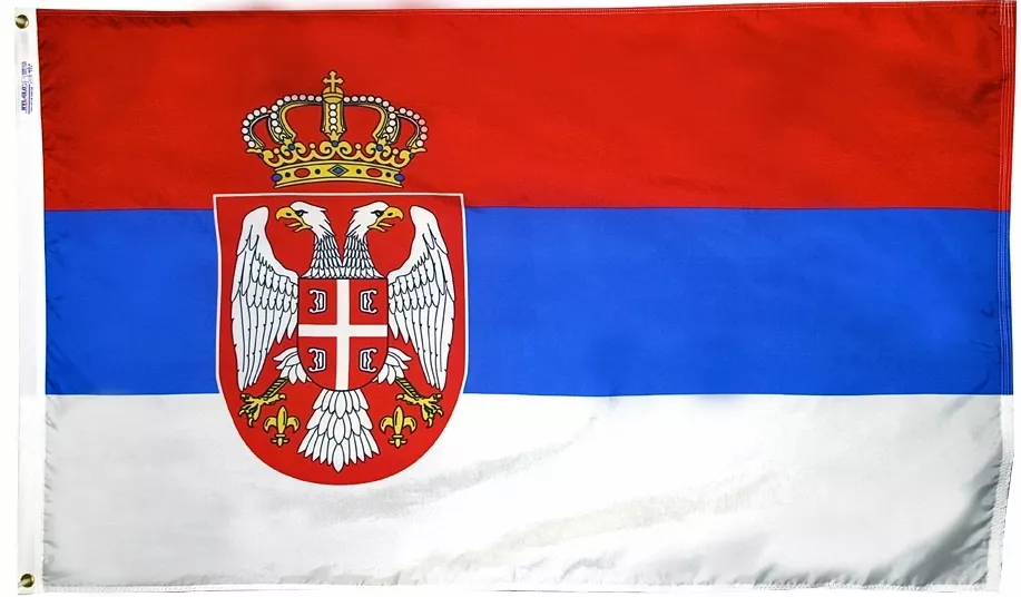 Serbia - 4'X6' Nylon Flag - Nylon, Without Fringe, Grommets
