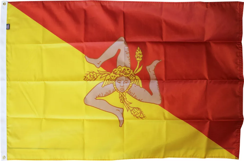 Sicily - 3' x 5' Nylon Flag - Nylon, 3' x 5', Without Fringe, Grommets