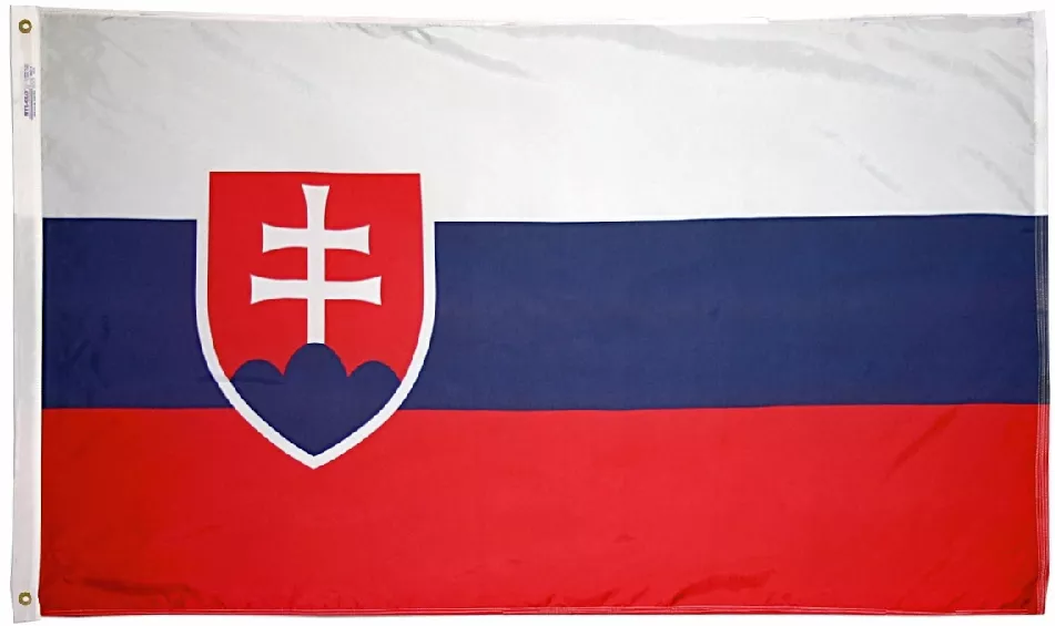 Slovakia - 3'X5' Nylon Flag - Nylon, 3' x 5', Without Fringe, Grommets
