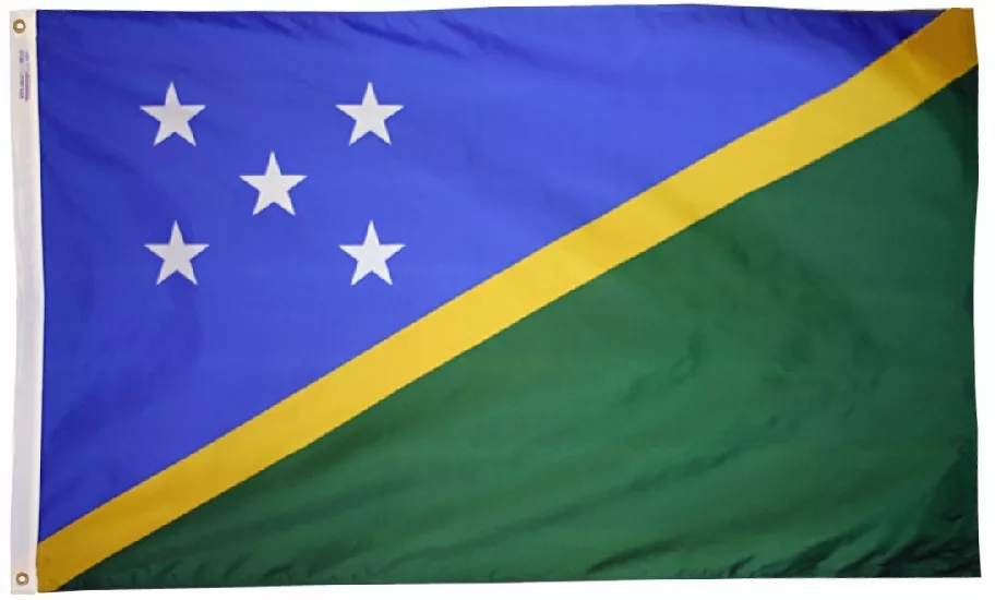 Solomon Islands - 4'X6' Nylon Flag - Nylon, Without Fringe, Grommets
