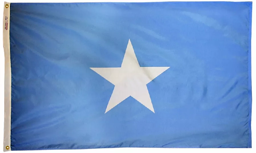 Somalia - 5'X8' Nylon Flag - Nylon, 5' x 8', Without Fringe, Grommets