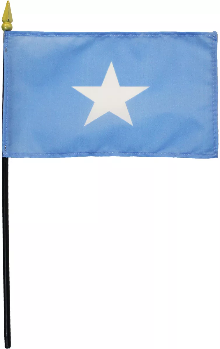 Somalia - 4"X6" Stick Flag - 4" x 6", Without Fringe