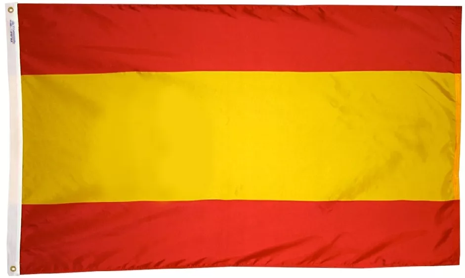 Spain - 5'X8' Nylon Flag (Civil) - Nylon, Without Fringe, Grommets
