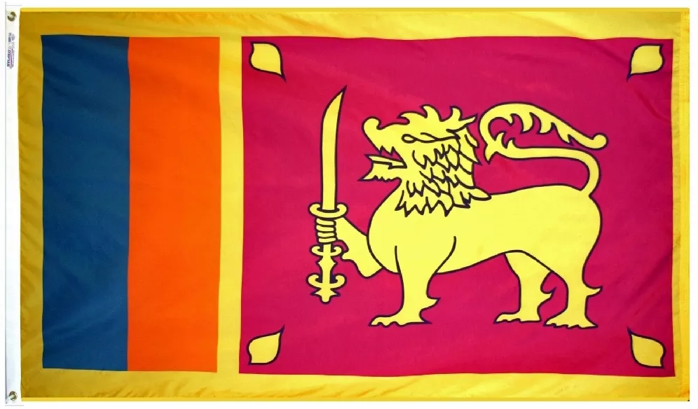 Sri Lanka - 4'X6' Nylon Flag - Nylon, Without Fringe, Grommets