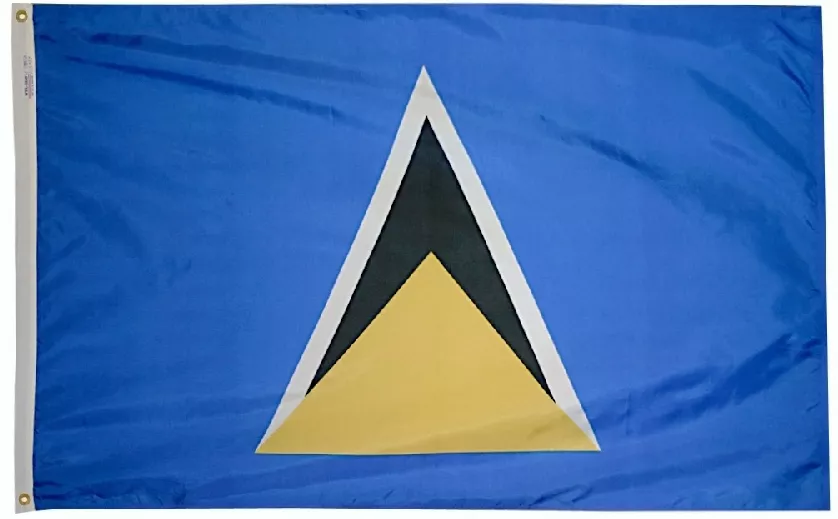 St. Lucia - 4'X6' Nylon Flag - Nylon, Without Fringe, Grommets