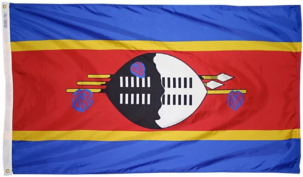 Swaziland (Eswatini) - 4'X6' Nylon Flag - Nylon, Without Fringe, Grommets