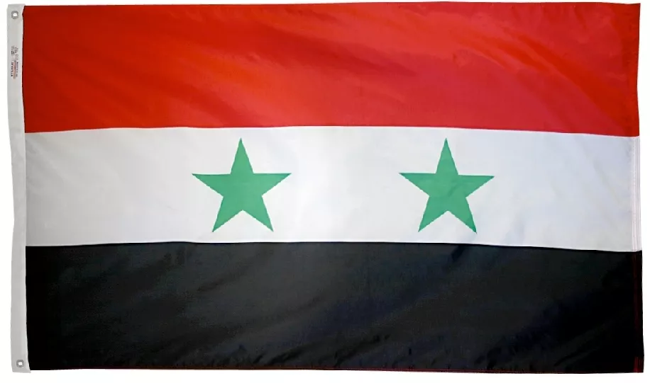 Syria (1980-2024) - 4'X6' Nylon Flag - Nylon, Without Fringe, Grommets