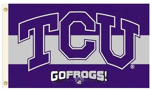 TCU - 3' x 5' NCAA Polyester Flag - Medium Knit Polyester, 3' x 5', Without Fringe, Grommets, Dyed