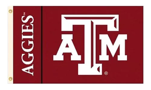 Texas A&M - 3' x 5' NCAA Polyester Flag - Medium Knit Polyester, 3' x 5', Without Fringe, Grommets, Dyed