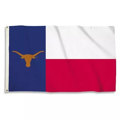 University of Texas (State Flag) - 3' x 5' NCAA Polyester Flag  - Medium Knit Polyester, 3' x 5', Without Fringe, Grommets, Dyed