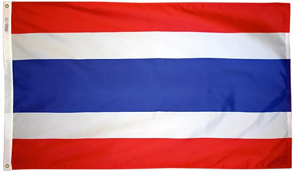 Thailand - 5'X8' Nylon Flag - Nylon, Without Fringe, Grommets