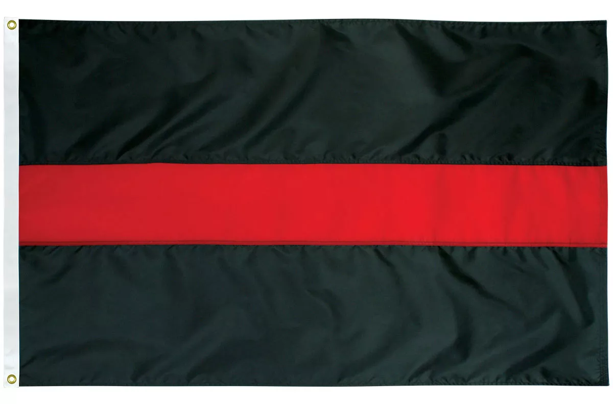 Thin Red Line - 3'X5' Nylon Flag - Nylon, 3' x 5', Without Fringe, Grommets