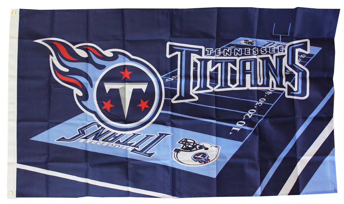 Tennessee Titans - 3' x 5' NFL Polyester Flag (Field Design) - Medium Knit Polyester, 3' x 5', Without Fringe, Grommets, Dyed