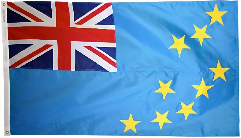 Tuvalu - 2'X3' Nylon Flag - Nylon, Without Fringe, Grommets
