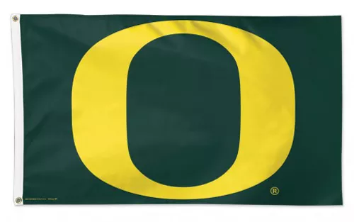 University of Oregon - 3' x 5' NCAA Polyester Flag - Medium Knit Polyester, 3' x 5', Without Fringe, Grommets, Dyed
