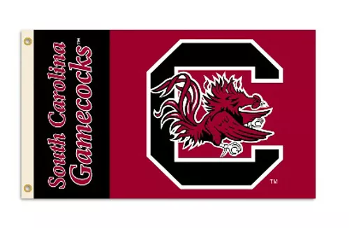 University of South Carolina - 3' x 5' NCAA Polyester Flag - Medium Knit Polyester, 3' x 5', Without Fringe, Grommets, Dyed