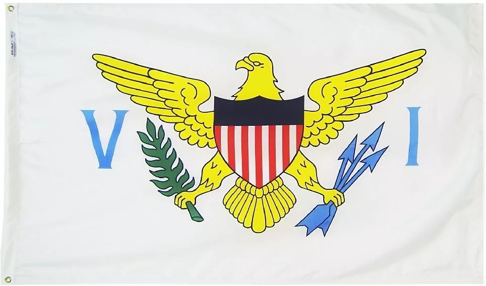 US Virgin Islands - 4'X6' Nylon Flag - Nylon, Without Fringe, Grommets, Dyed
