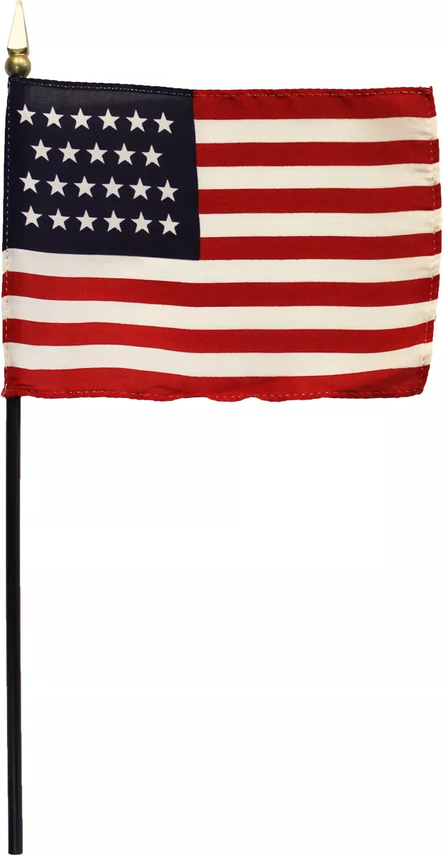 USA (23-Stars) - 4"X6" Stick Flag - 4" x 6", Without Fringe