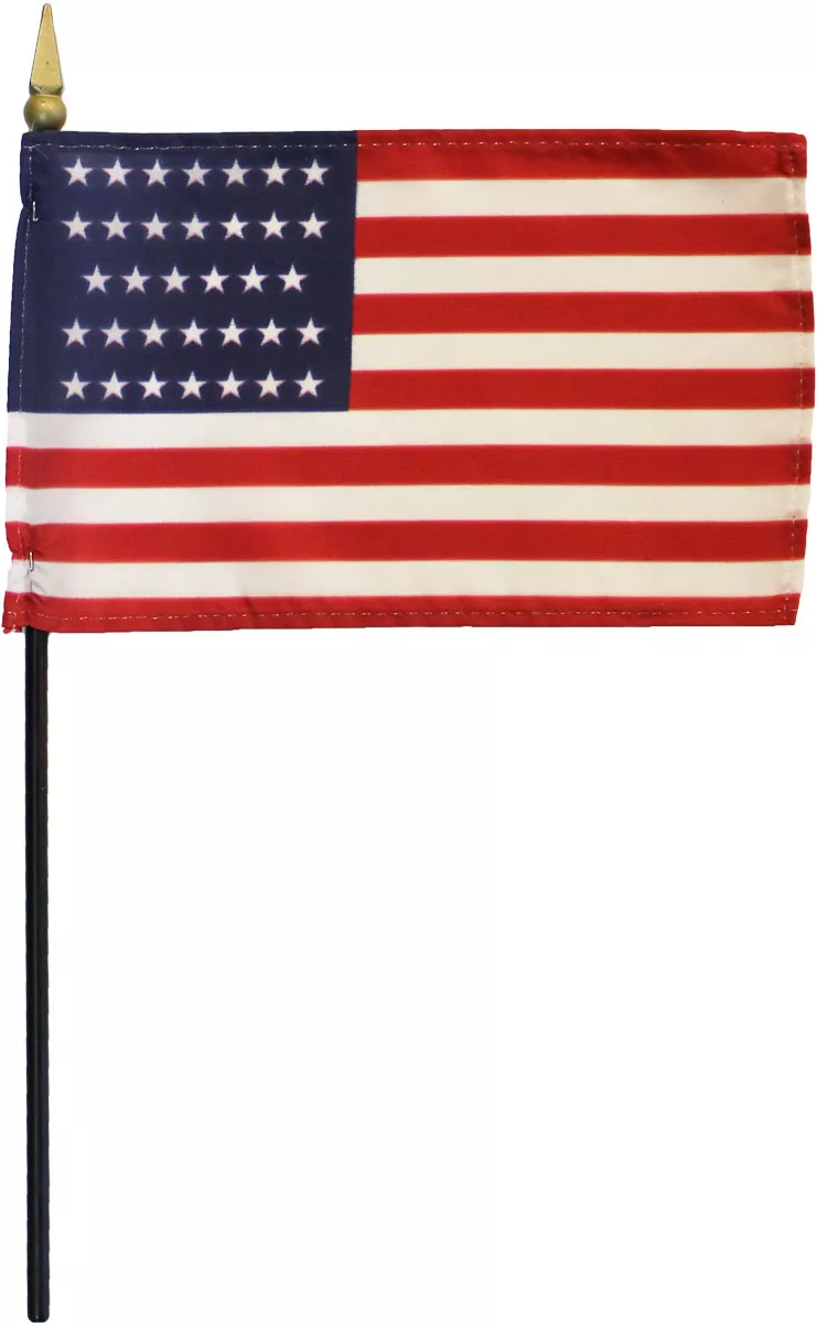 USA (34-Stars) - 4"X6" Stick Flag - 4" x 6", Without Fringe
