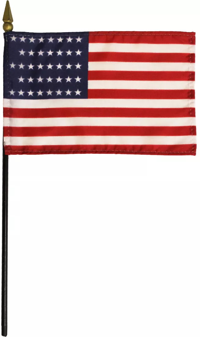 USA (38-Stars)  - 4"X6" Stick Flag - 4" x 6", Without Fringe