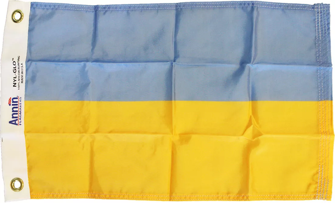 Ukraine - 12"X18" Nylon Flag - Nylon, Without Fringe, Grommets