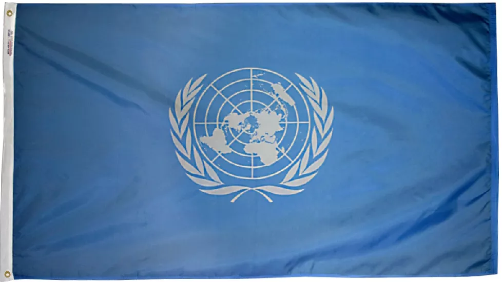 United Nations - 3'X5' Nylon Flag - Nylon, 3' x 5', Without Fringe, Grommets