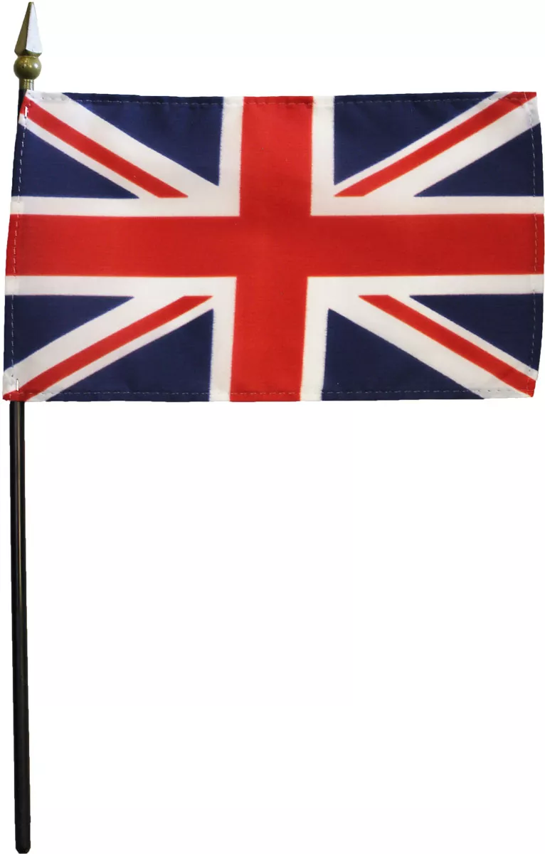 United Kingdom - 4"X6" Stick Flag - 4" x 6", Without Fringe