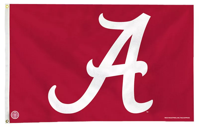 University of Alabama - 3' x 5' NCAA Polyester Flag - Medium Knit Polyester, 3' x 5', Without Fringe, Grommets, Dyed