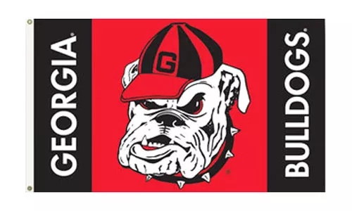 University of Georgia - 3' x 5' NCAA Polyester Flag - Medium Knit Polyester, 3' x 5', Without Fringe, Grommets, Dyed