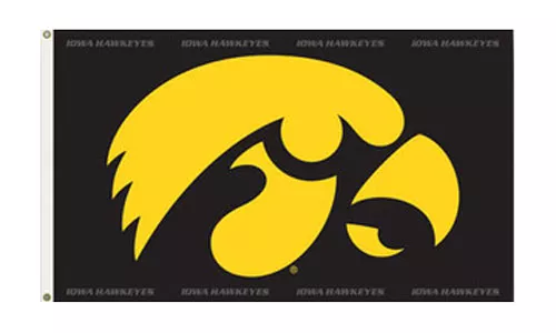 University of Iowa  - 3' x 5' NCAA Polyester Flag - Medium Knit Polyester, 3' x 5', Without Fringe, Grommets