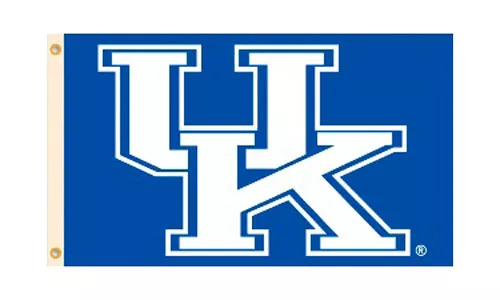 University of Kentucky - 3' x 5' NCAA Polyester Flag (Logo) - Medium Knit Polyester, 3' x 5', Without Fringe, Grommets, Dyed