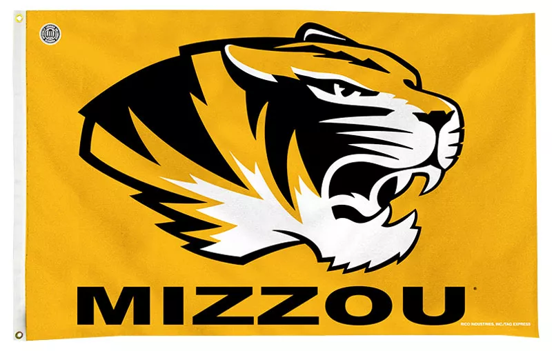 University of Missouri - 3' x 5' NCAA Polyester Flag - Medium Knit Polyester, 3' x 5', Without Fringe, Grommets, Dyed