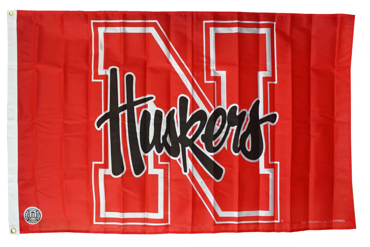 University of Nebraska - 3' x 5' NCAA Polyester Flag - Medium Knit Polyester, 3' x 5', Without Fringe, Grommets, Dyed