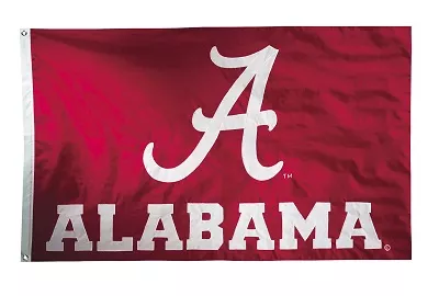University of Alabama - 3' x 5' NCAA 2-Sided Nylon Applique Flag - Nylon, 3' x 5', Without Fringe, Grommets, Dyed