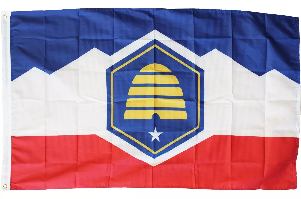Utah (Beehive) - 3'X5' Polyester Flag - Lightweight Polyester, 3' x 5', Without Fringe