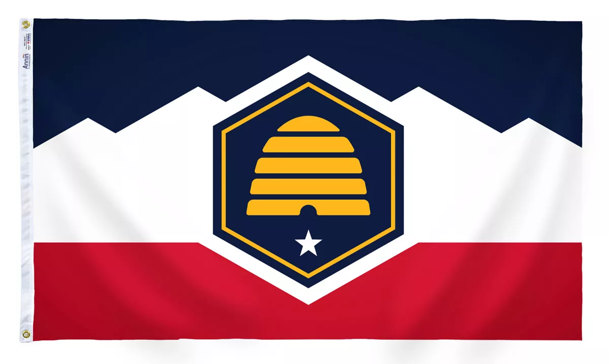 Utah (Beehive) - 6'X10' Nylon Flag - Nylon, 6' x 10', Without Fringe, Grommets, Dyed