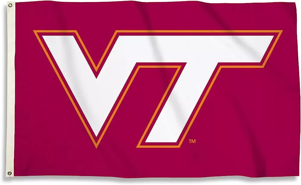 Virginia Tech - 3' x 5' NCAA Polyester Flag - Medium Knit Polyester, 3' x 5', Without Fringe, Grommets, Dyed